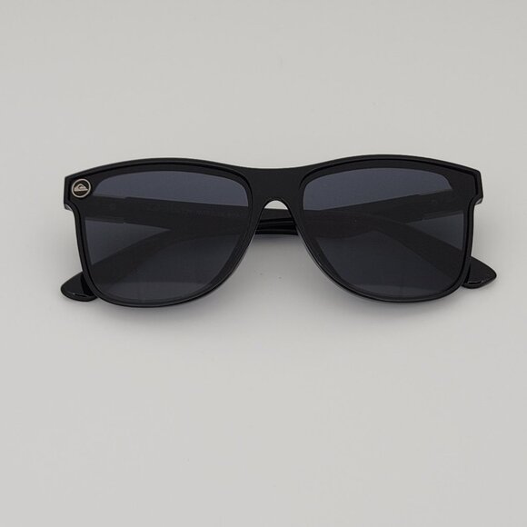 Quiksilver Round Flat Lens Sunglasses Gloss Black Frame Dark Smoke Tint Lens Q29 - Picture 6 of 12